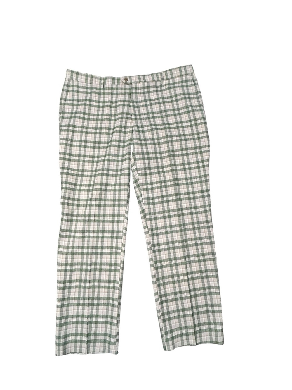 Kent & Park Italy Green Plaid Superior 150s Men’s Golf Casual Pants 44/30